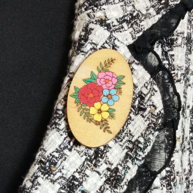 Hand Painted Engraved Brooches